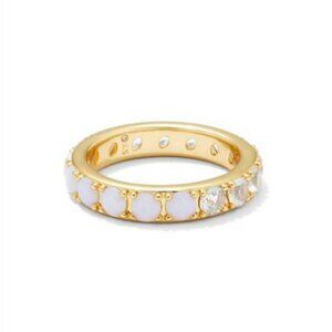 Kendra Scott women's chandler band ring in gold/white/opalite mix